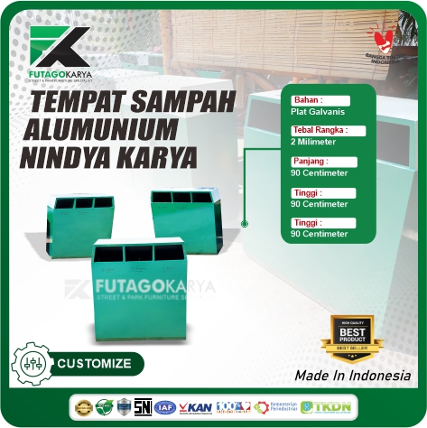 tempat sampah aluminium