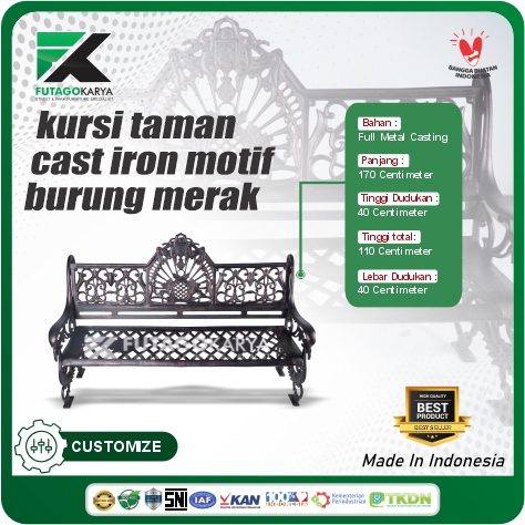 kursi taman besi cor