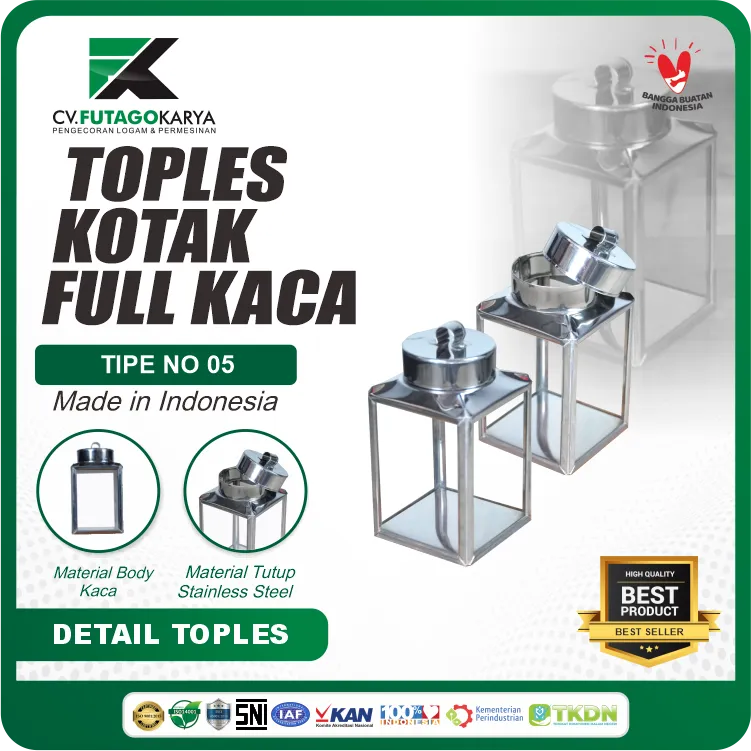 Toples kotak kaca