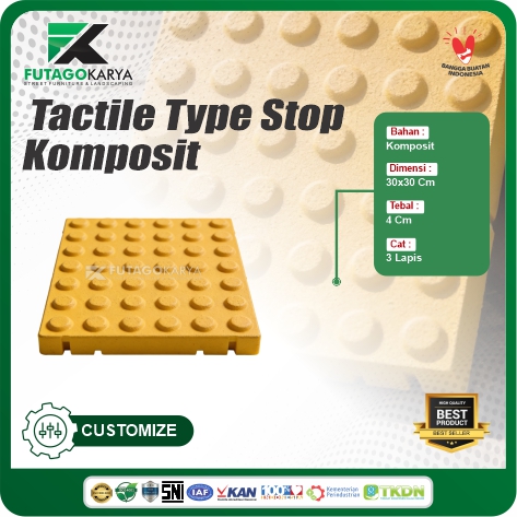 Tactile guiding block komposit type stop